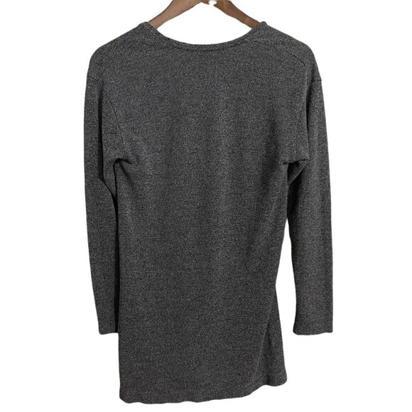 Zara Trafaluc Womens Gray Vneck Side Slits Long Sleeve Tunic Sweater Medium - Picture 6 of 6
